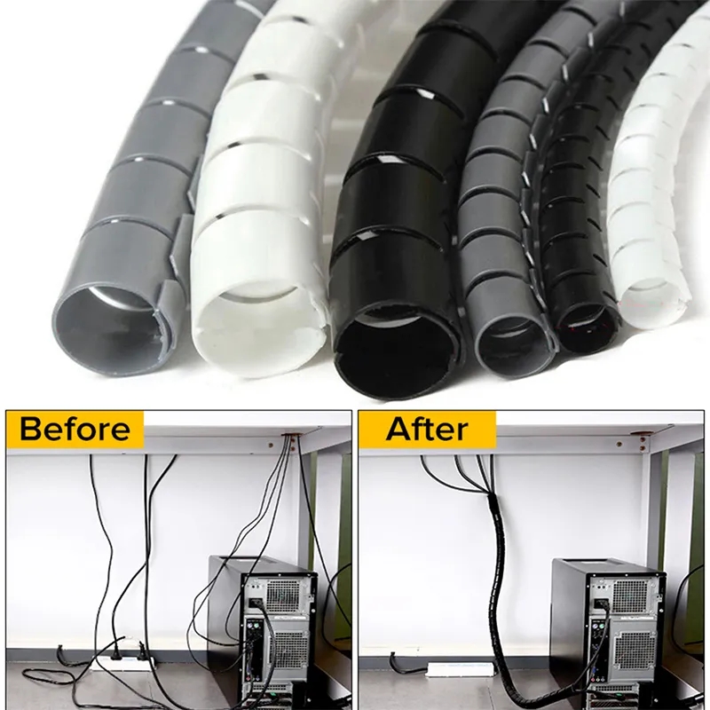 Plastic Pipe Clip - 1/2M elastyczny organizer do kabli spiralnych